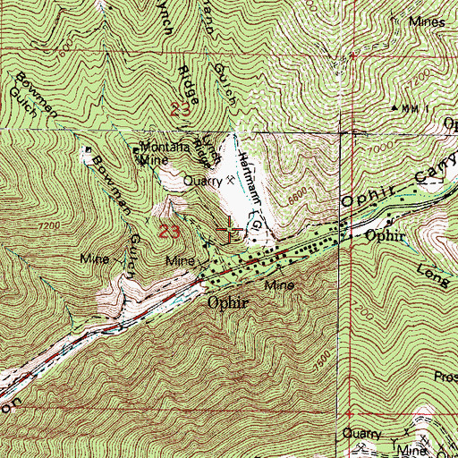 Topographic Map of Hartmann Gulch, UT