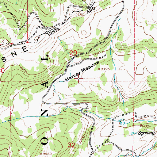 Topographic Map of Harvey Meadow, UT