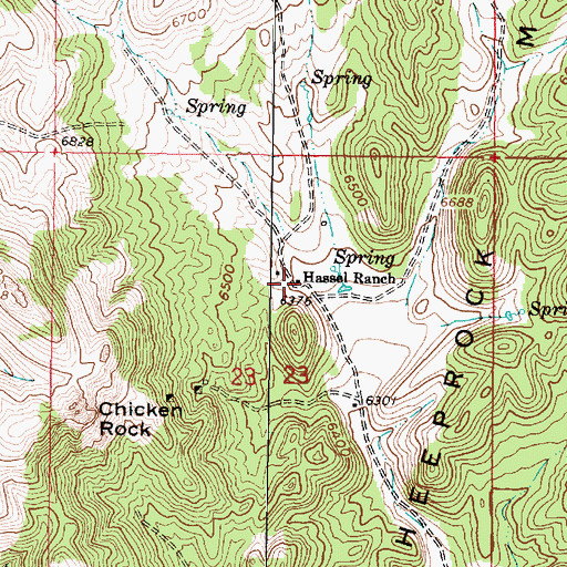 Topographic Map of Hassel Ranch, UT