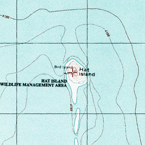 Topographic Map of Hat Island, UT