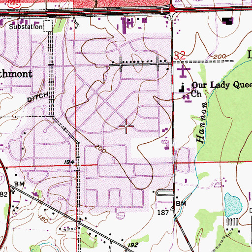 Topographic Map of Seth Johnson Estates, AL