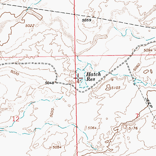 Topographic Map of Hatch Reservoir, UT