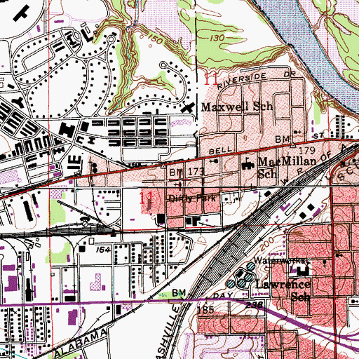 Topographic Map of Seventh Avenue Baptist Church, AL