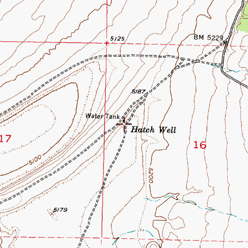 Topographic Map of Hatch Well, UT