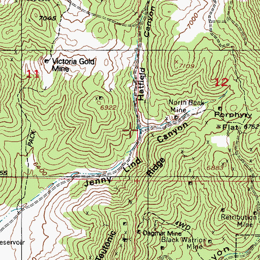 Topographic Map of Hatfield Canyon, UT