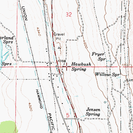 Topographic Map of Hawbush Spring, UT