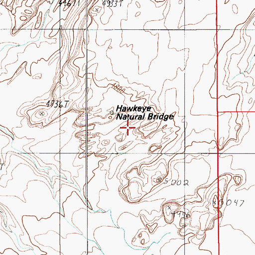 Topographic Map of Hawkeye Natural Bridge, UT