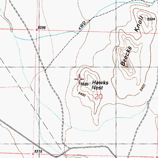 Topographic Map of Hawks Nest, UT