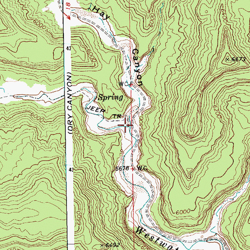 Topographic Map of Hay Canyon, UT