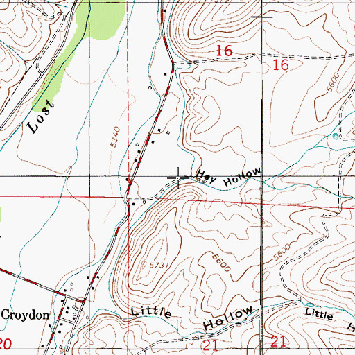 Topographic Map of Hay Hollow, UT
