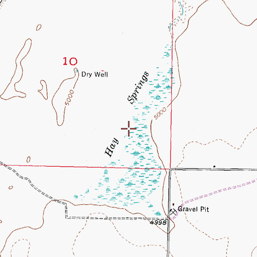 Topographic Map of Hay Springs, UT