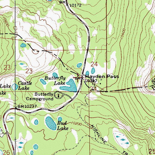 Topographic Map of Hayden Pass, UT