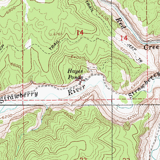 Topographic Map of Hayes Ponds, UT