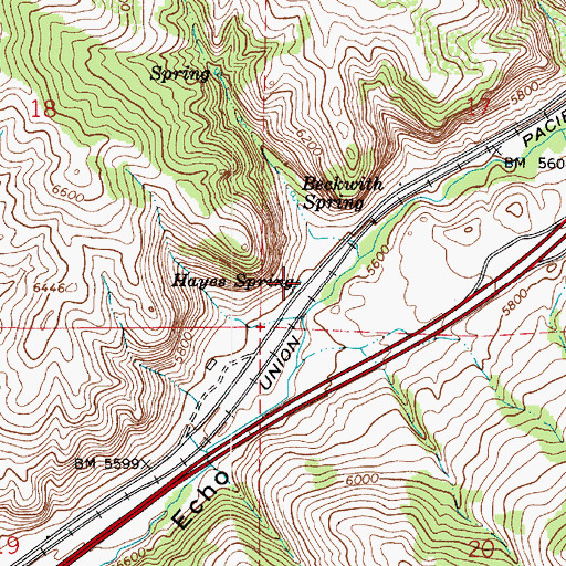 Topographic Map of Hayes Spring, UT