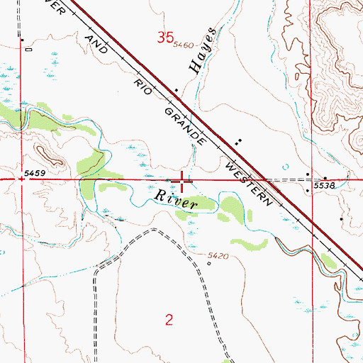 Topographic Map of Hayes Wash, UT
