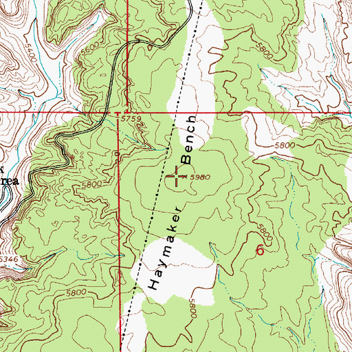 Topographic Map of Haymaker Bench, UT