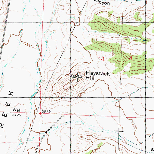 Topographic Map of Haystack Hill, UT