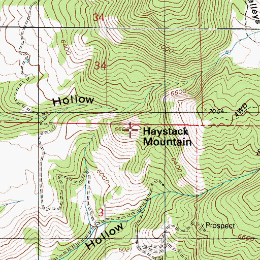 Topographic Map of Haystack Mountain, UT