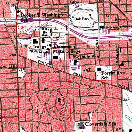 Topographic Map of Shiloh Baptist Church, AL