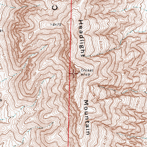 Topographic Map of Headlight Mountain, UT