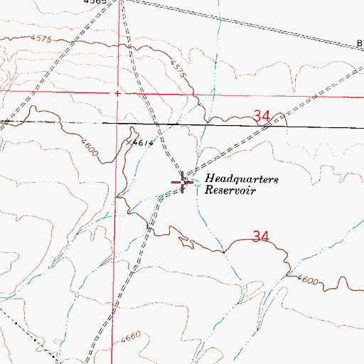 Topographic Map of Headquarters Reservoir, UT