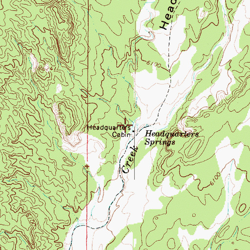 Topographic Map of Headquarters Springs, UT