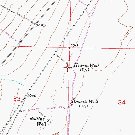 Topographic Map of Hearn Well, UT