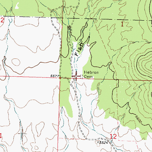 Topographic Map of Hebron Cemetery, UT