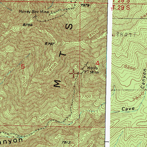 Topographic Map of Hecla Mine, UT