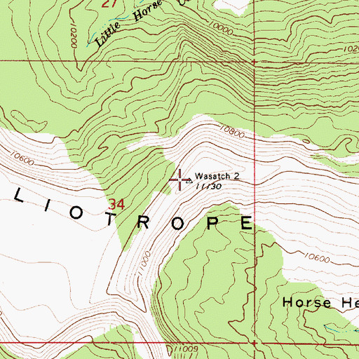 Topographic Map of Heliotrope Mountain, UT