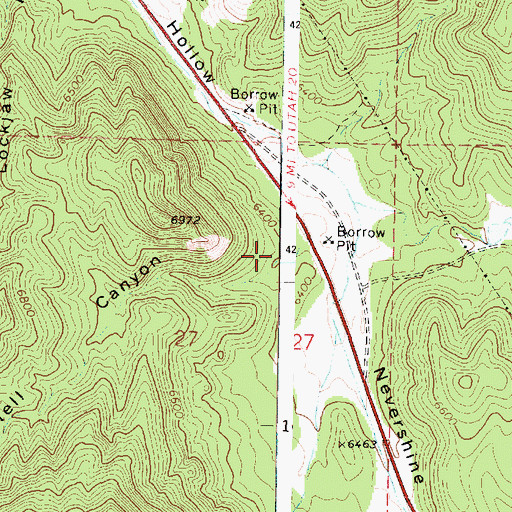 Topographic Map of Hell Canyon, UT
