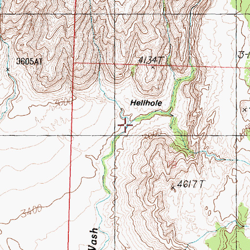 Topographic Map of Hellhole, UT