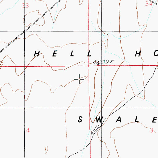 Topographic Map of Hell Hole Swale, UT