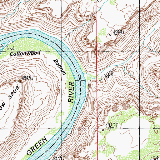 Topographic Map of Hell Roaring Canyon, UT