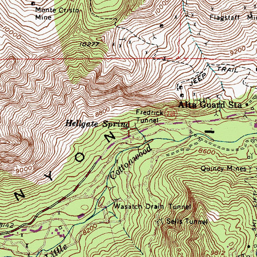 Topographic Map of Hellgate Spring, UT
