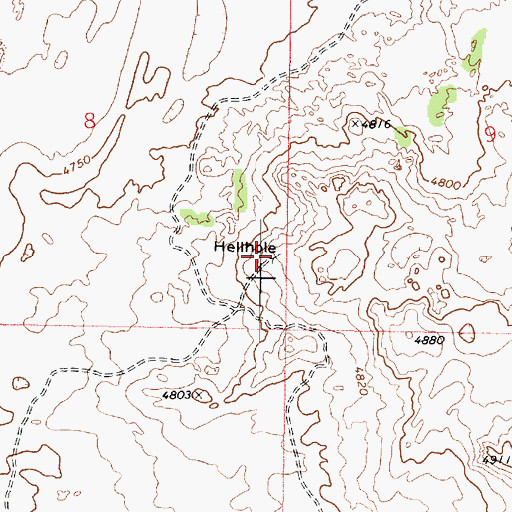 Topographic Map of Hellhole, UT