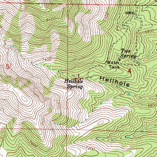 Topographic Map of Hellhole Spring, UT