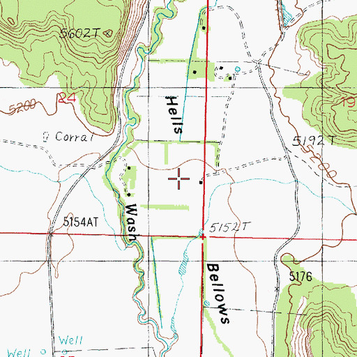 Topographic Map of Hells Bellows, UT