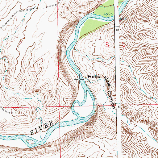 Topographic Map of Hells Hole Canyon, UT