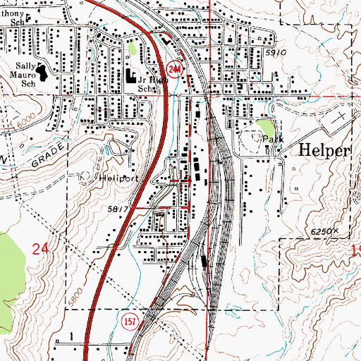 Topographic Map of Helper, UT