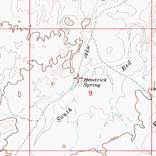 Topographic Map of Hendrick Spring, UT