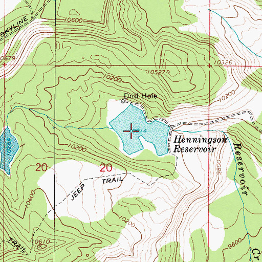 Topographic Map of Henningson Reservoir, UT