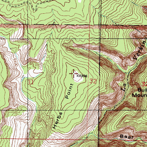 Topographic Map of Herbs Point, UT