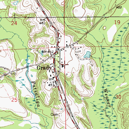 Topographic Map of South Montgomery County Academy, AL