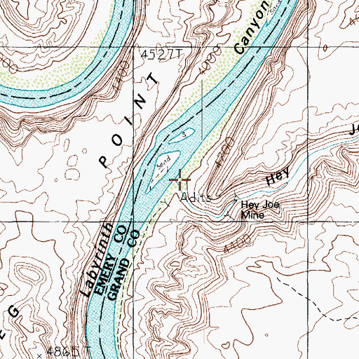 Topographic Map of Hey Joe Canyon, UT