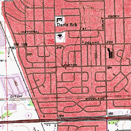 Topographic Map of Southern Meadows, AL