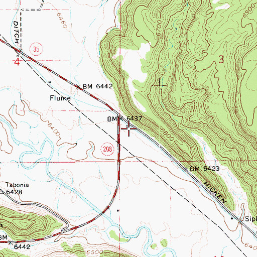 Topographic Map of Hicken Ditch, UT