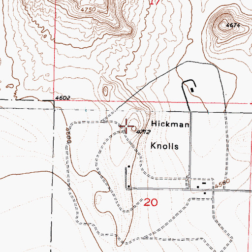 Topographic Map of Hickman Knolls, UT