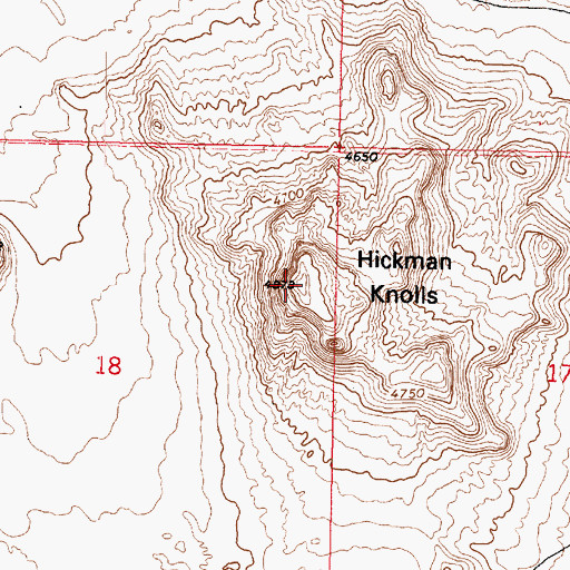 Topographic Map of Hickman Knolls, UT