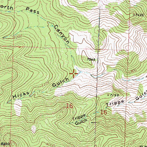 Topographic Map of Hicks Gulch, UT